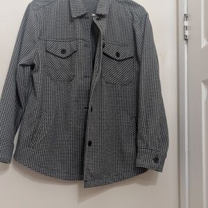 Have Men's Black and White Checkered Shirt Jacket